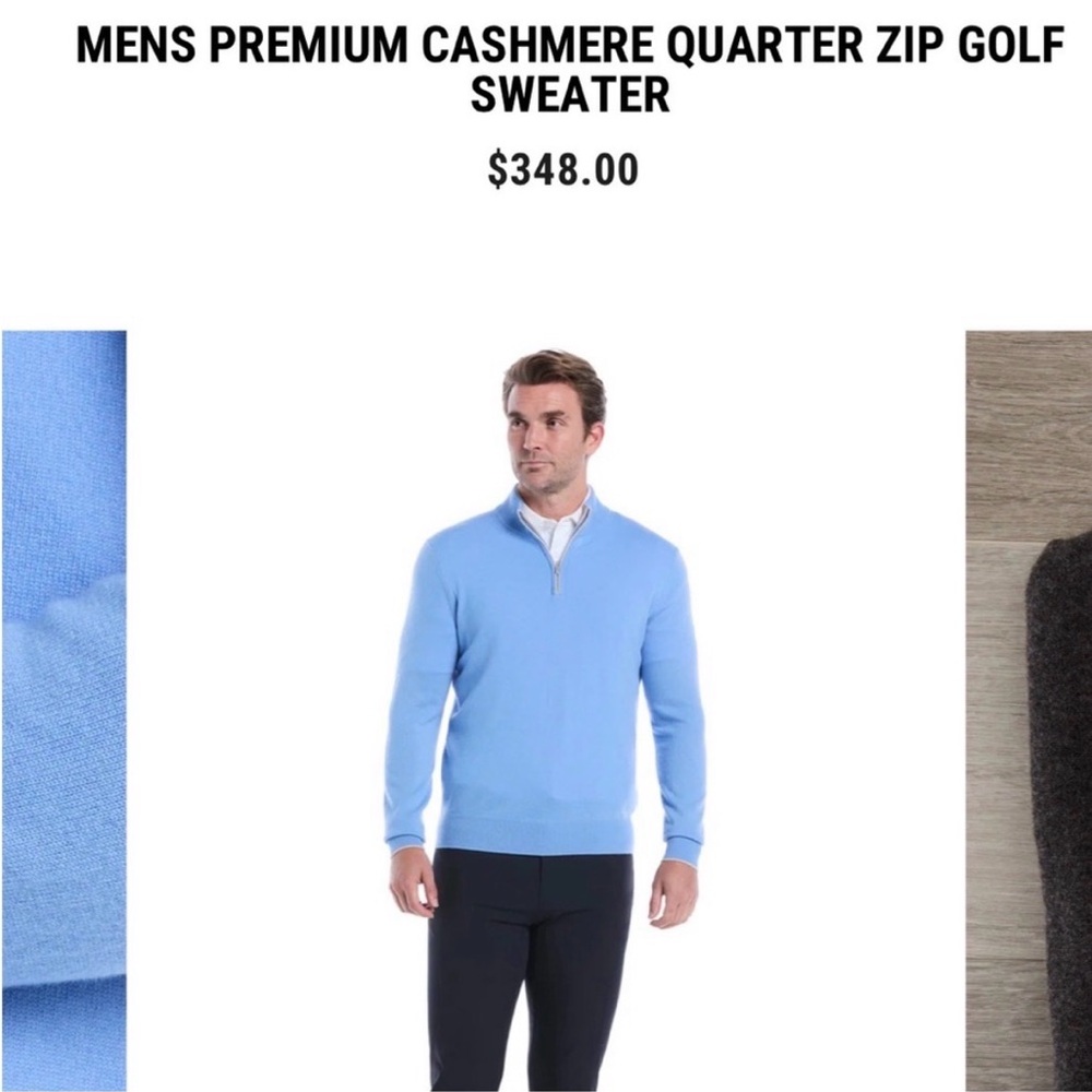 NWT Callaway Cashmere Golf Light Green Quarter Zip | Old Money | Quiet Luxury